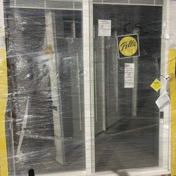 New Patio Door Pella With Blinds Vinyl New Construction Size W71.3/4 H79.1/2.  Opening From Right Slide On The Left Inside House $850