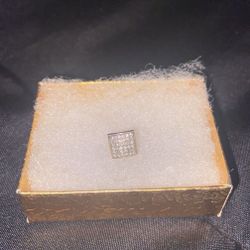 10k Gold Square Diamond Earring 