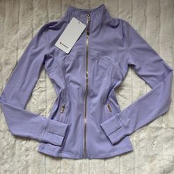 Lulu Define jacket purple w gold zipper SIZE 2 & 4