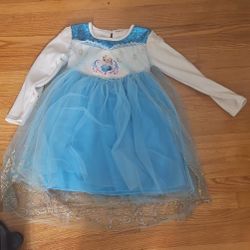 Elsa Frozen Girl Costume Dress Halloween YO
