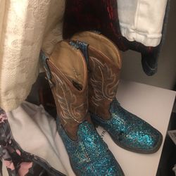 Girls Turquoise Boots Sz:11