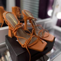 Wrap Up Orange Heels 