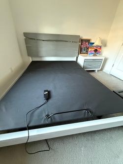 Queen Adjustable Bed Frame + Nightstand