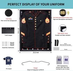 KCRasan Military Uniform Display Case - Police Uniform Display Frame - Uniform Shadow Box Wall Cabinet