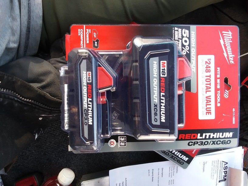 Milwaukee Batteries High Output 6 Amp And 3 Amp