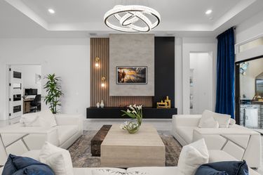 Italian White Leather Living Room Set + Travertine Marble Coffee Tables