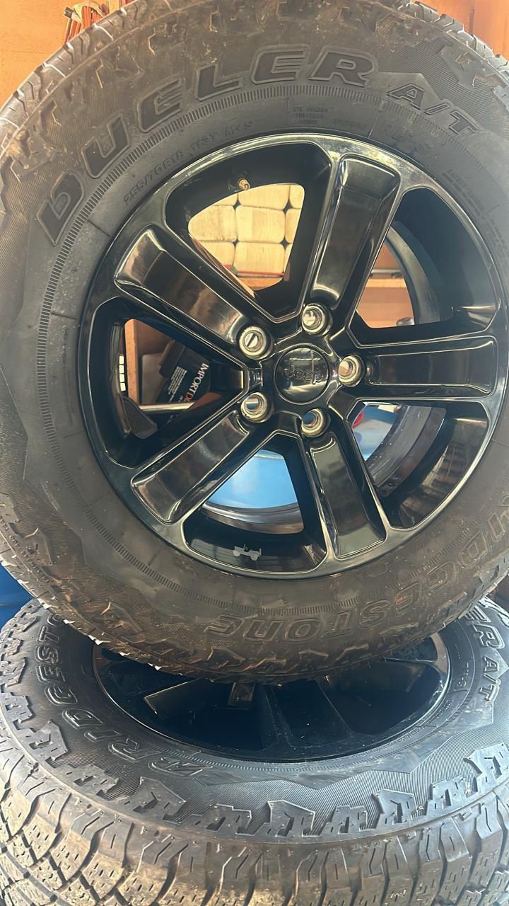 18" Jeep Wrangler Altitude Black OEM wheels rims and tires