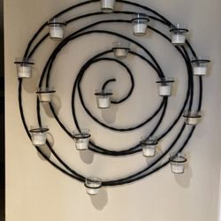 Candle Holder Wall Hanging Metal With Glass Candle Holders