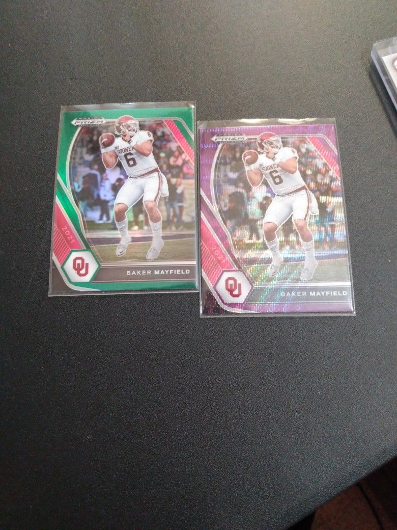 Baker Mayfield Green And Purple Wave Prizm