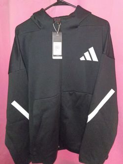 NEW LG Men's Adidas Black Full-Zip Hoodie Jacket