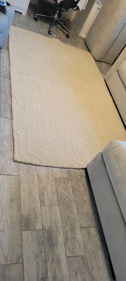 5 x 8 wool area rug, ivory