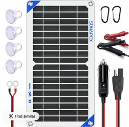 SUNAPEX Solar Battery Charger Maintainer, 10W 12V Portable Waterproof Solar Panel