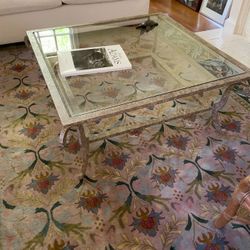 Beautiful Glass And Metal Coffee Table