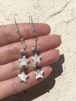 handmade silver mother of pearl earrings