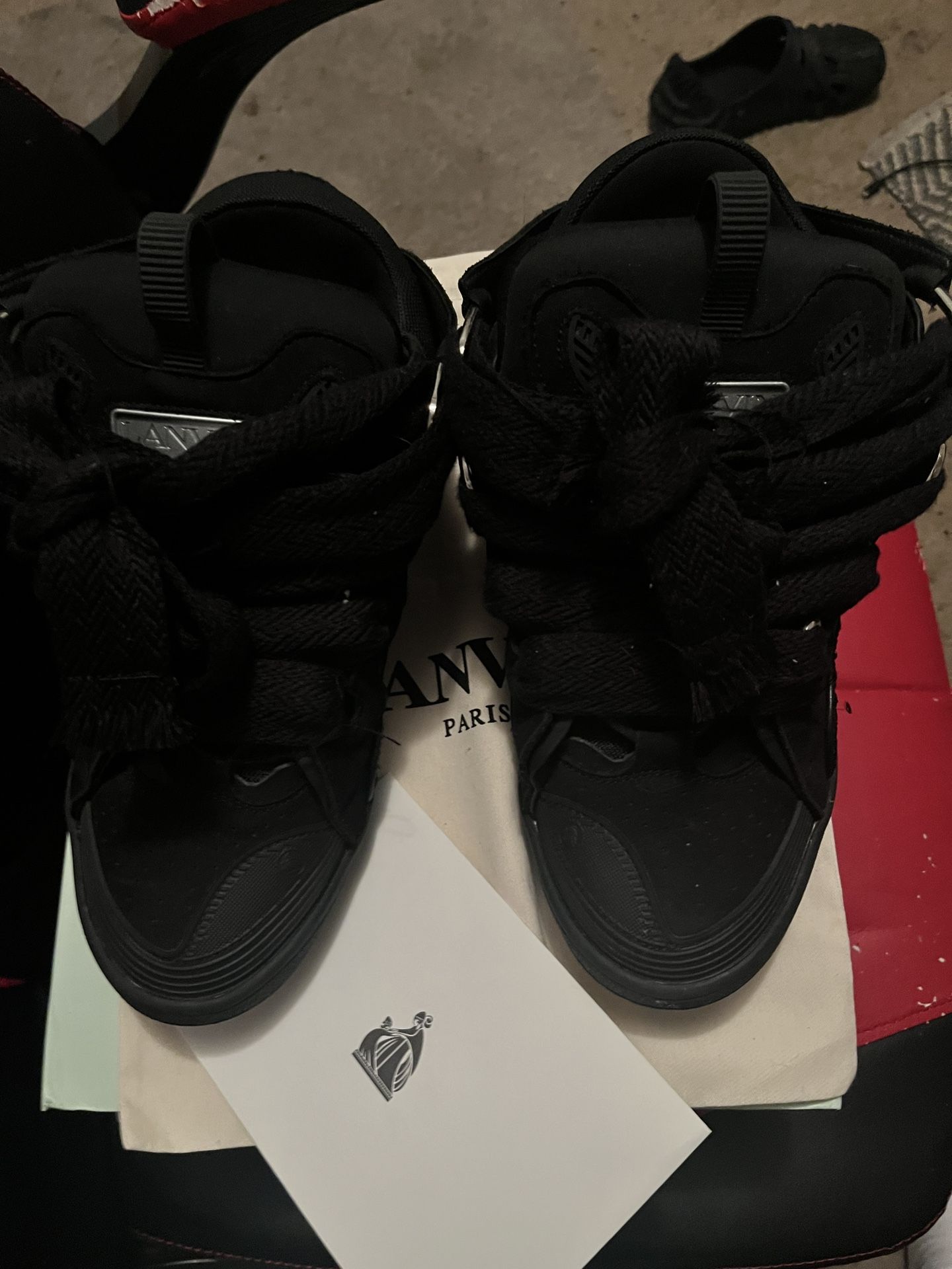 Triple Black Lanvin Curb Sneaker