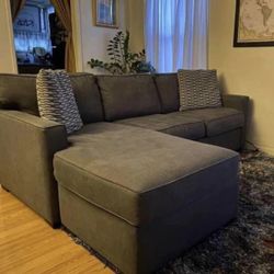 Gray Modern Reversible Sectional Sofa