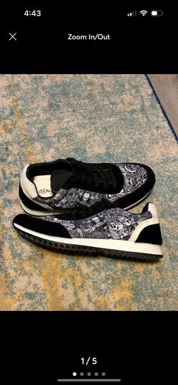 New Ed Hardy Hank Men's Lace-up Black White Y2K Skulls Sneaker Shoes Size 11