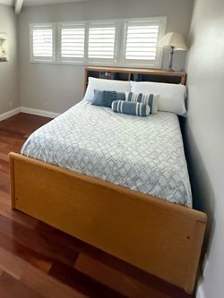 Full sized bedroom set, bookcase, and mattress - free!