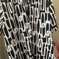 Notations Black And White Blouse 