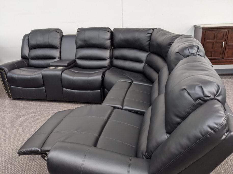New Black Recliner Sectional Couch Includes Free Delivery