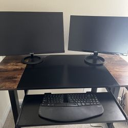 Sit Stand Desk Monitor Office Set 