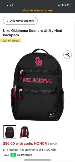Nike Oklahoma Sooners Utility Heat Backpack