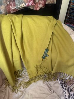 ERPETTY Mustard Yellow Fringe Scarf Wrap