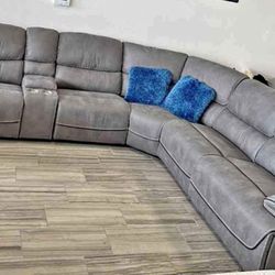 Winter Clearance Sale. Alejandro Gray Reclining Sectional Only $1399. Easy Finance Option. Same-Day Delivery.