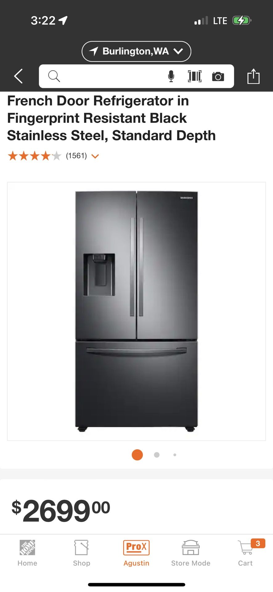 Black Stainless Steel Refrigerator