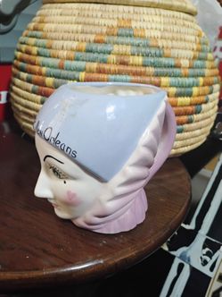Antique New Orleans Lady head mug