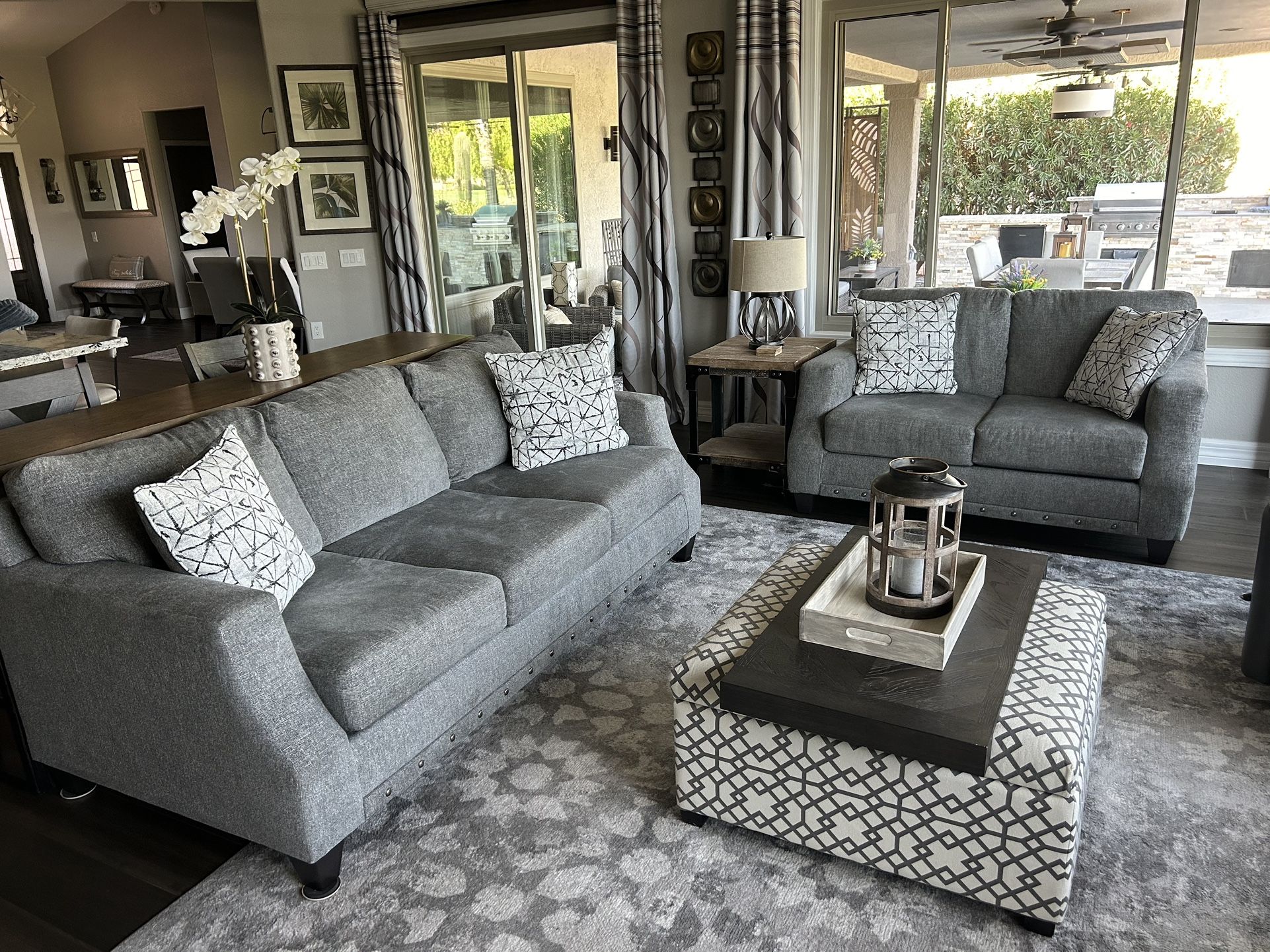 Broyhill Gray Sofa & Love Seat