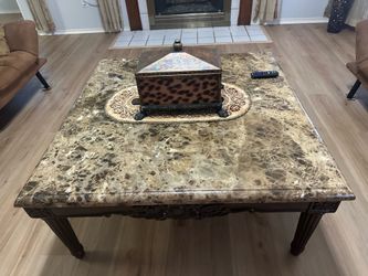 living room coffee table big and heavy marble