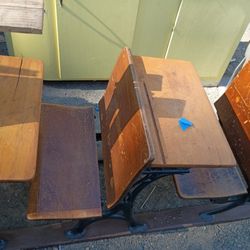 Antique School Chairs 3 Piece Set Excellent Condition 