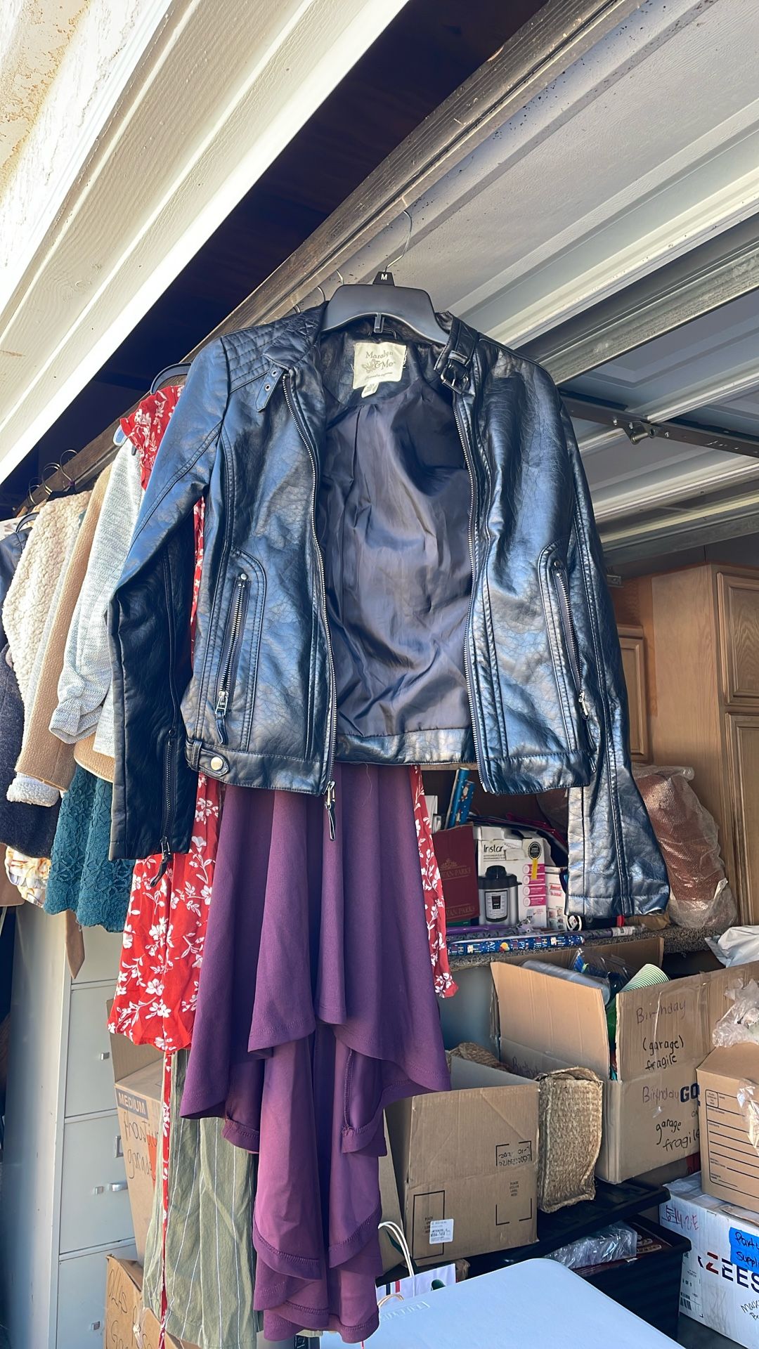 Faux Black Leather Jacket - XS