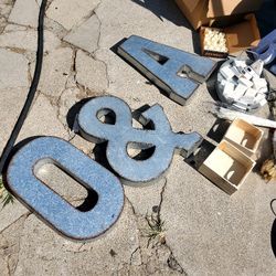 Galvanized Letters "A, O, &