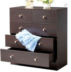 Tall Nightstand with Drawers,Modern Night Stand with Gold Handle, Bedside Table with Storage for Bedroom,End Side Table for Living Room (Dark Grey, 5