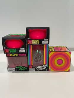 Nee Doh Pink & Pretty Squish Toy Bundle – 5 pieces