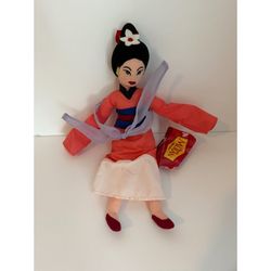 Vintage Disney Mulan Plush Doll 14" - Matchmaker Outfit - Original Disney Store Tag