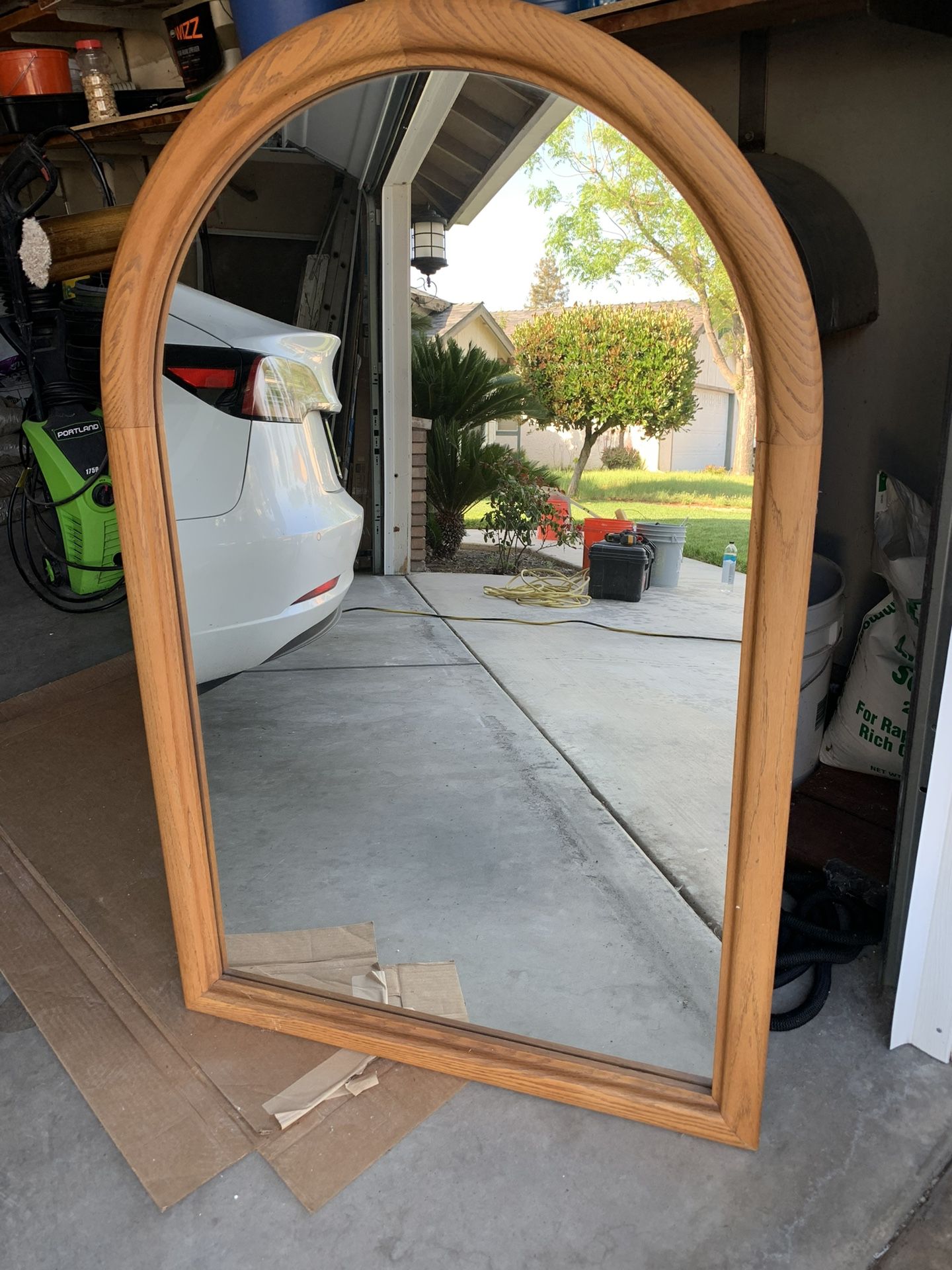 Mirror With Oak Frame 