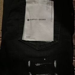 Black Purple Pants 