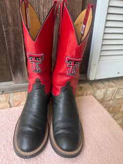 Men's ANDERSON BEAN Boot Co. Custom Texas Tech Ostrich Western Boots Size 11B Nice!