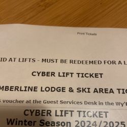 Timberline tickets