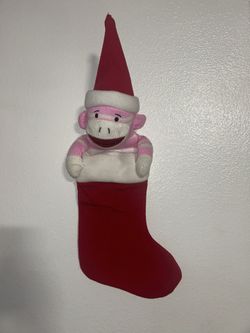 Vintage Dandee Christmas Monkey Stockings Singing Plays Songs Music Works 28”