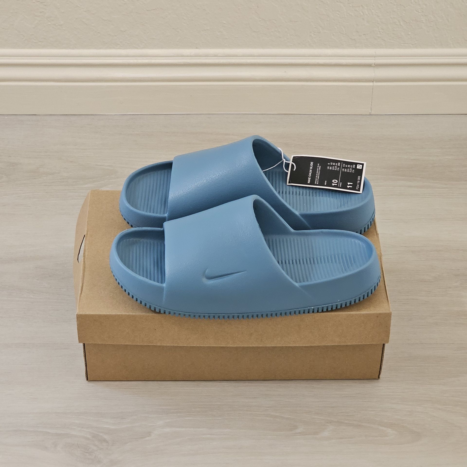 Nike Calm Slides Smoky Blue Men\'s Size 9 Womens Size 10 FD4116-005 Flops NEW Nike Calm FD4116-005 Sandals Men main image 2