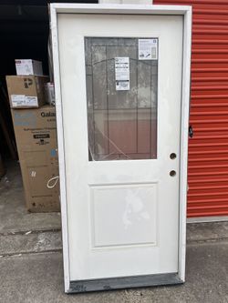 Legacy 36 in. x 80 in. 1/2 Lite Fiberglass Prehung Front Door