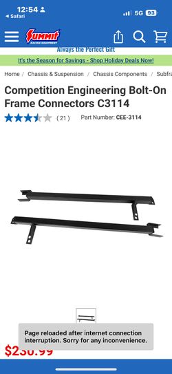 Camaro Subframe Connectors