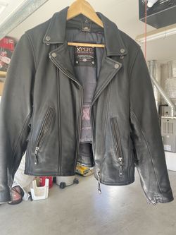 Leather woman’s motorcycle jacket