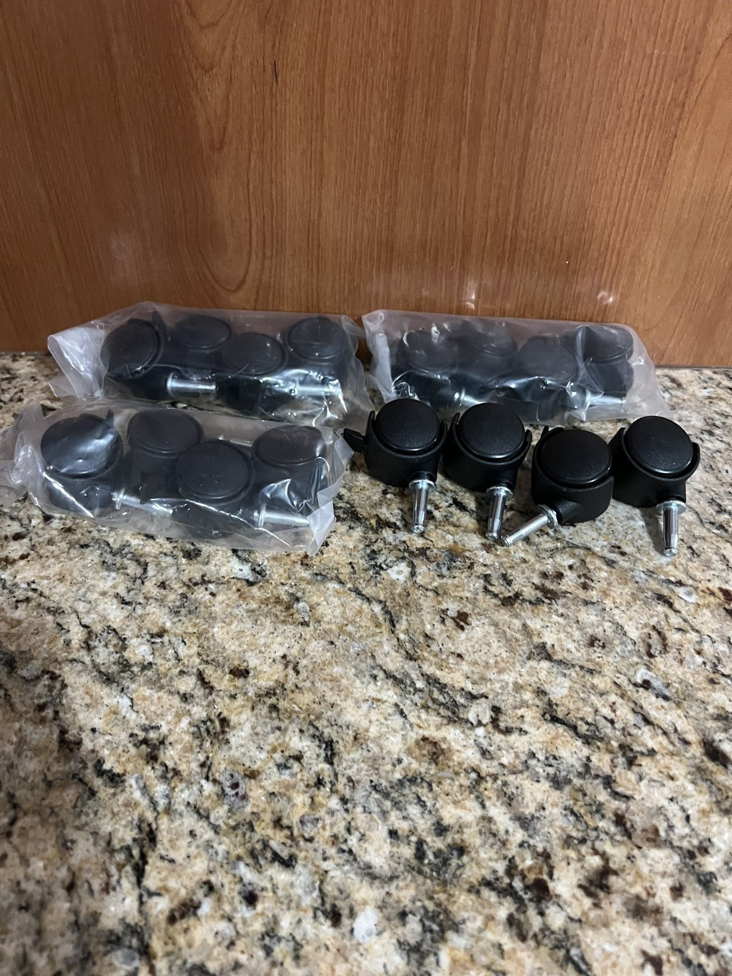 4 Sets Of 4 Plastic Caster Wheels. Total Of 16 Wheels. New Never Used.