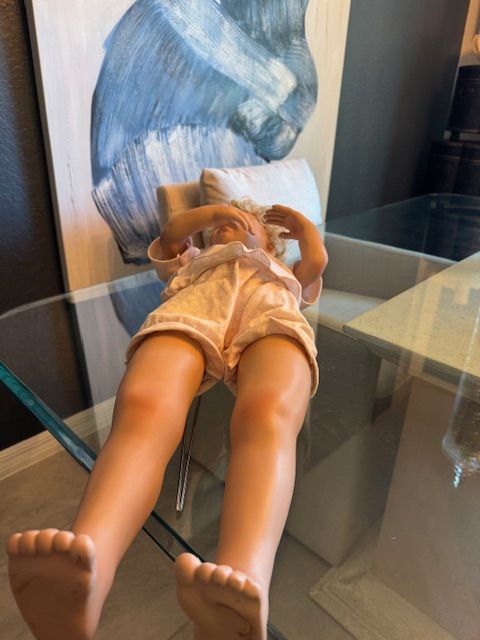 Beautiful Life Size Curly Blonde Toddler—doll