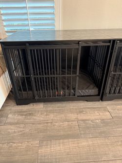 2- XL Matte black wood dog crates PERFECT condition